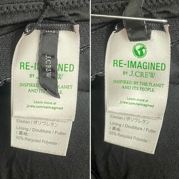 J. Crew Reimagined Square Neck One-Piece Swimsuit Black Ruched Size 14 Slimming - Picture 9 of 12